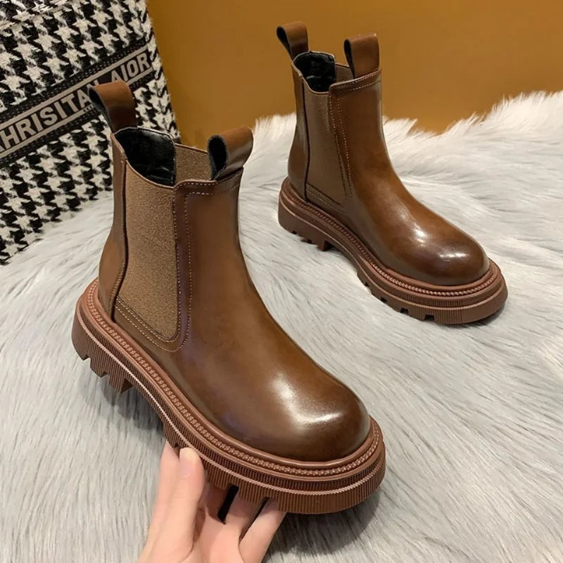 genuine leather chelsea boots