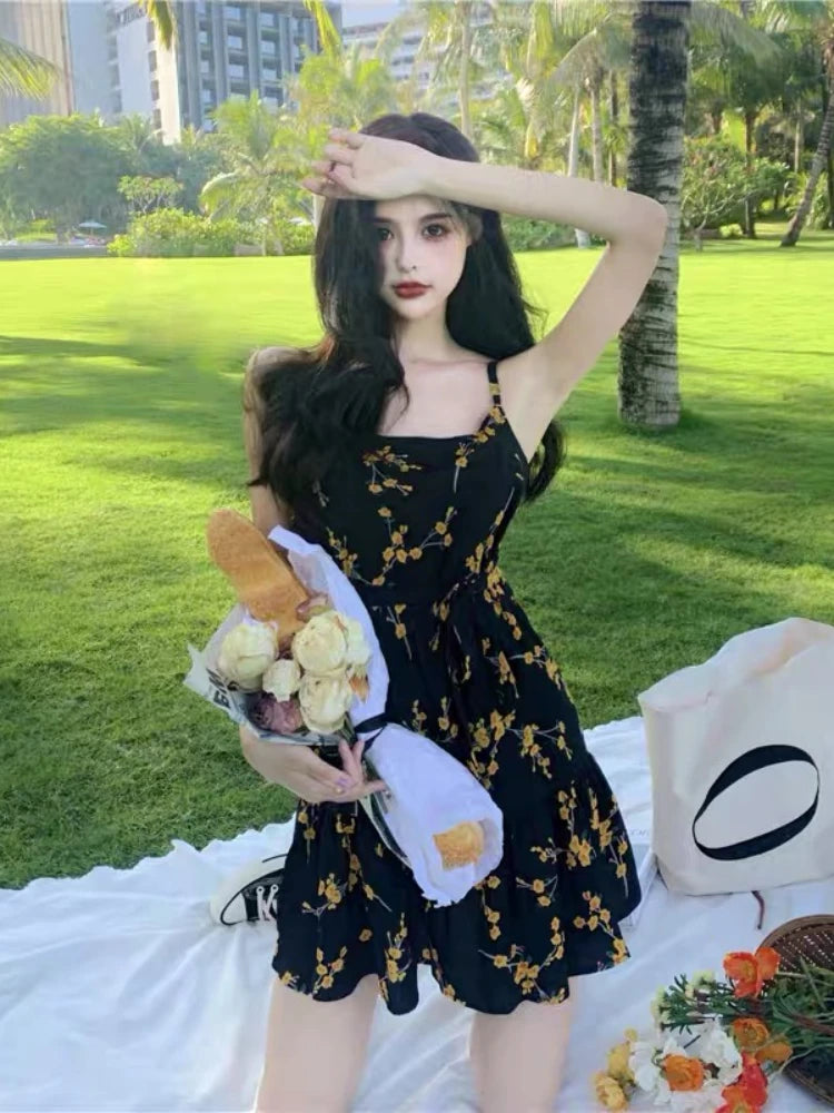 black floral dress