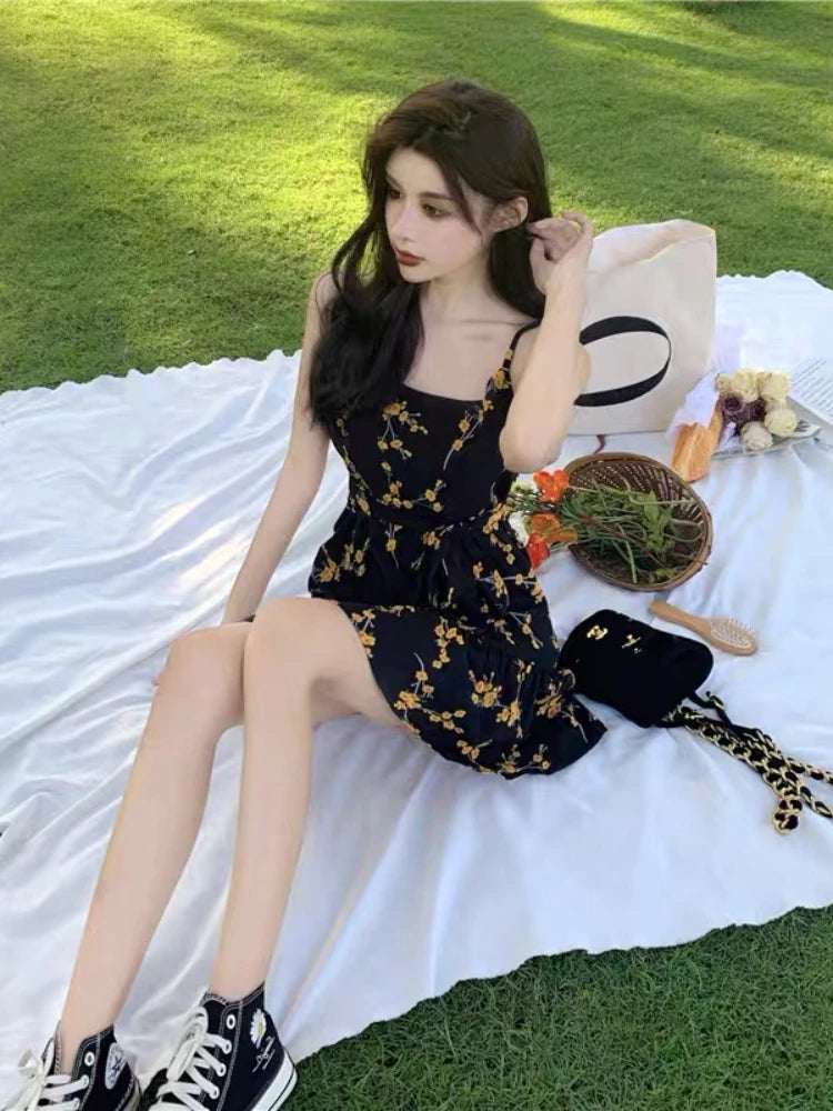 black floral dress