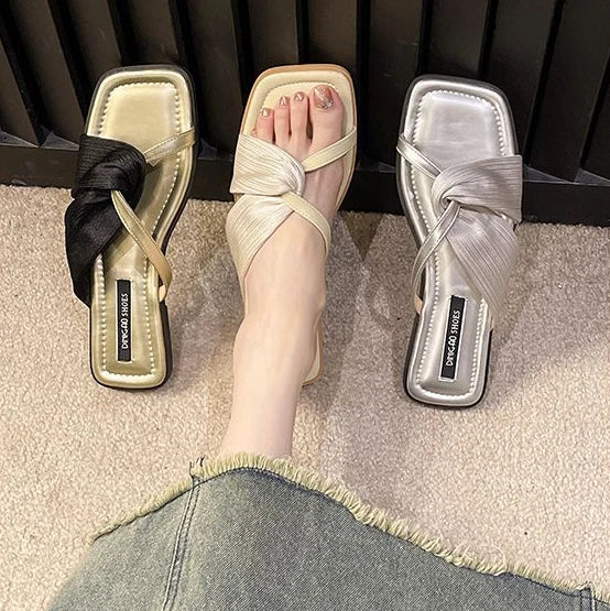 open toe slippers