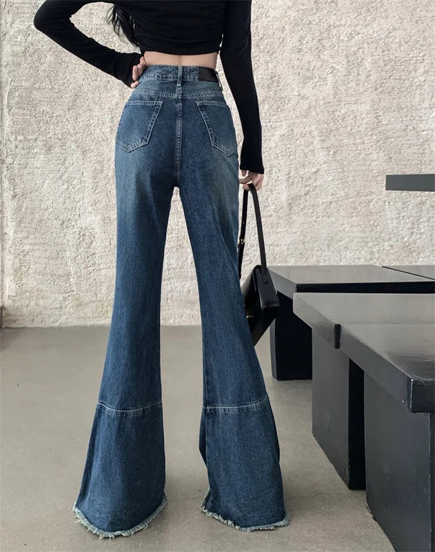 vintage tassel blue jeans