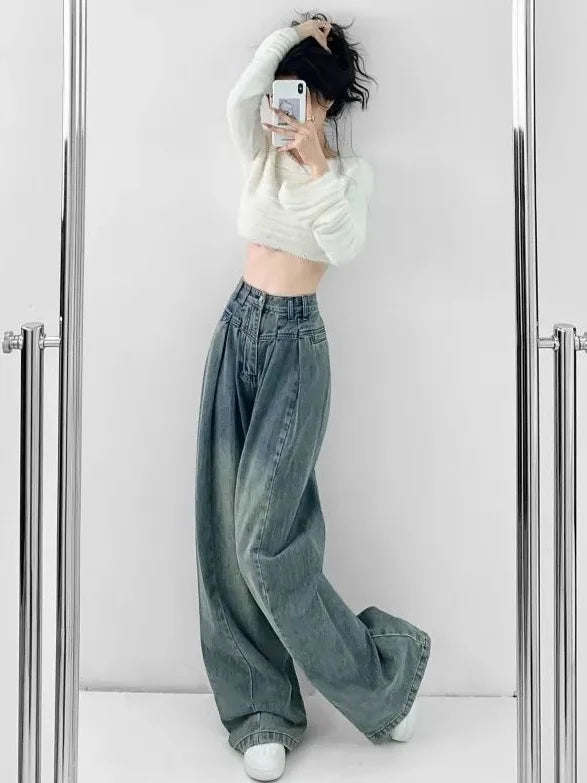 retro wide leg jeans