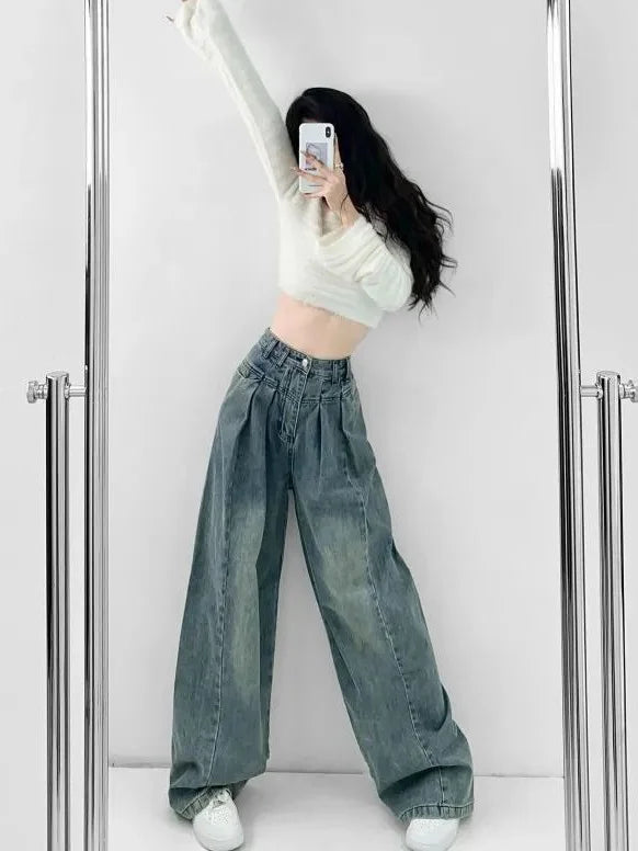 retro wide leg jeans