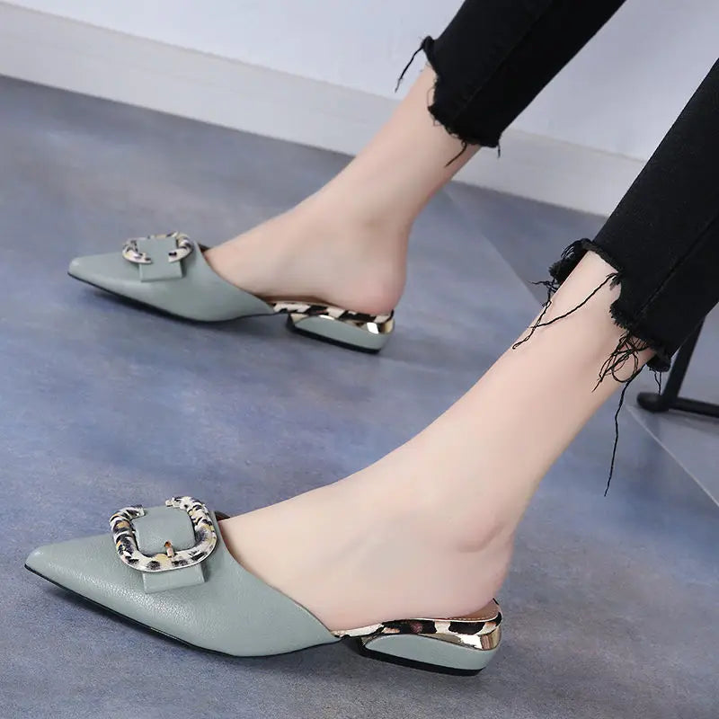 elegant medium heel slippers