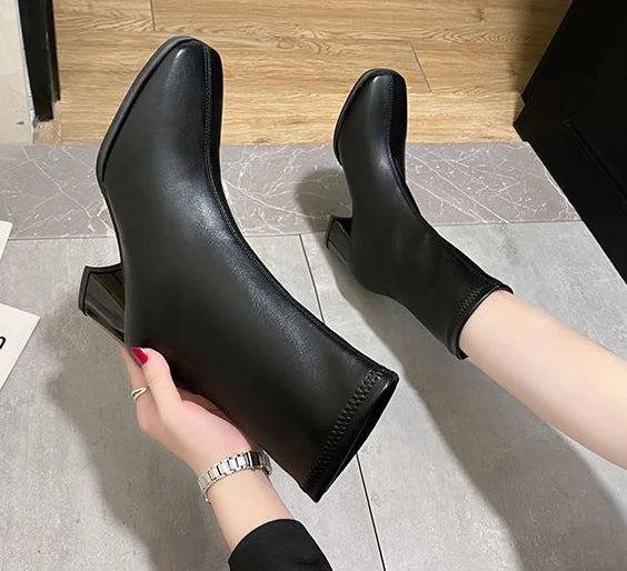 pointed toe half mid calf boots