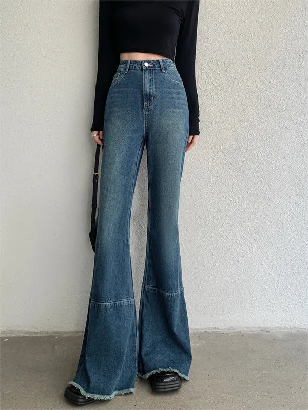 vintage tassel blue jeans