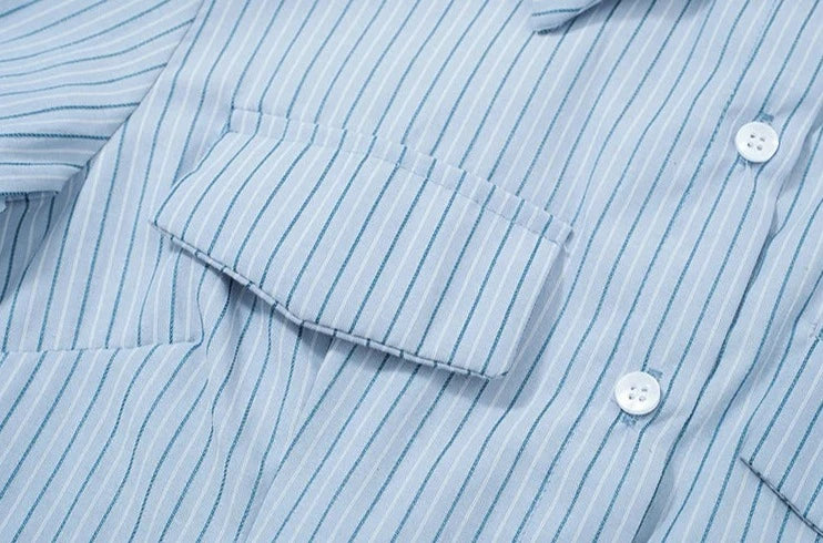 summer striped slim shirts & pants