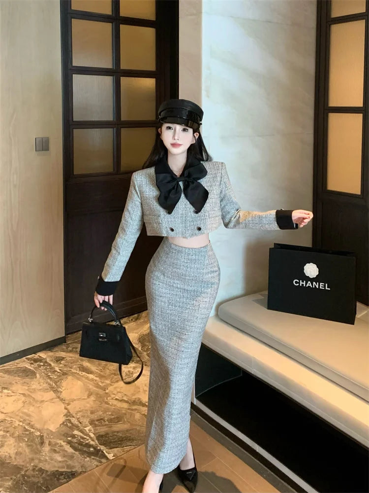 high quality short jacket coat + skirt sets