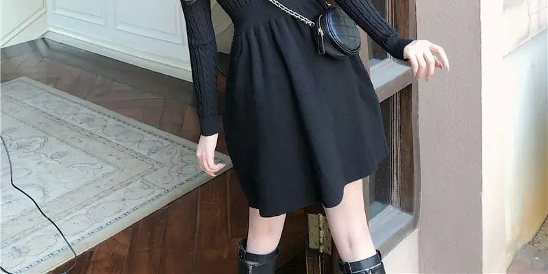 knitting long sleeve mini dresses