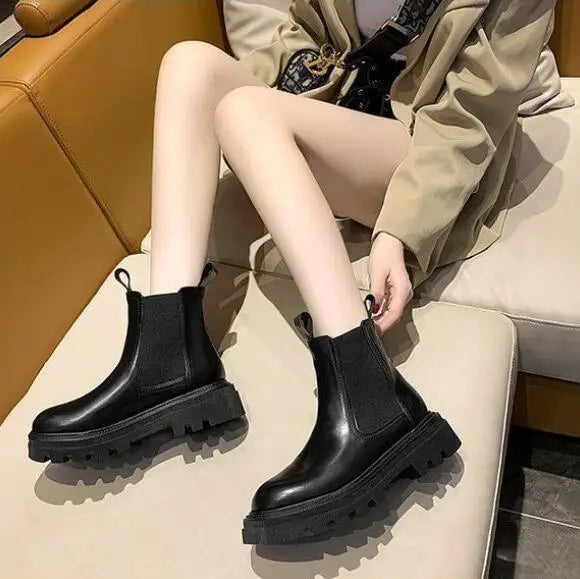 genuine leather chelsea boots