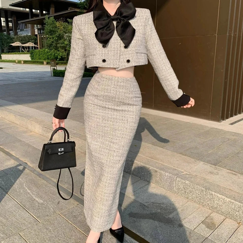 high quality short jacket coat + skirt sets