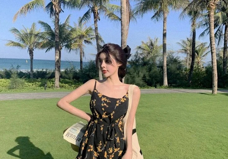 black floral dress