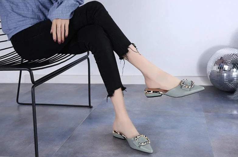 elegant medium heel slippers