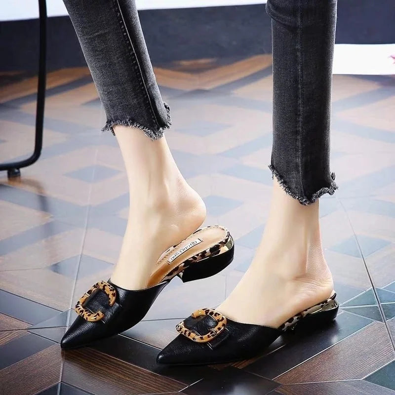 elegant medium heel slippers