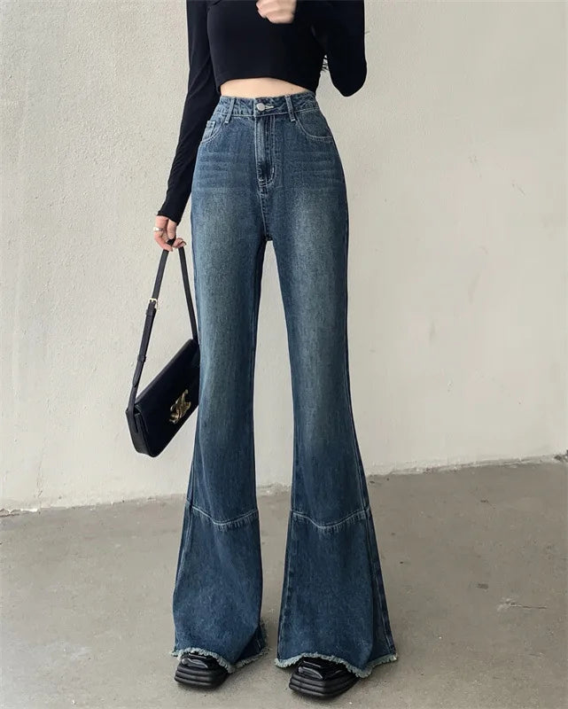 vintage tassel blue jeans