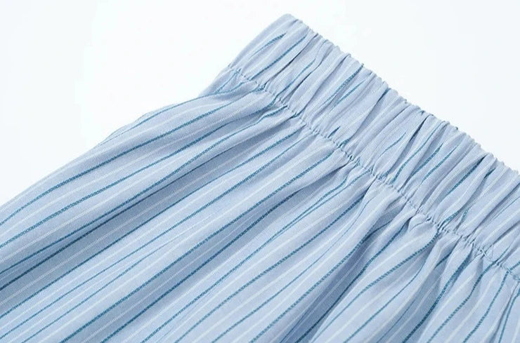 summer striped slim shirts & pants