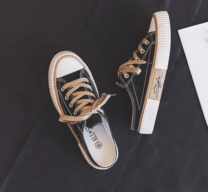 strap slides cotton sneakers