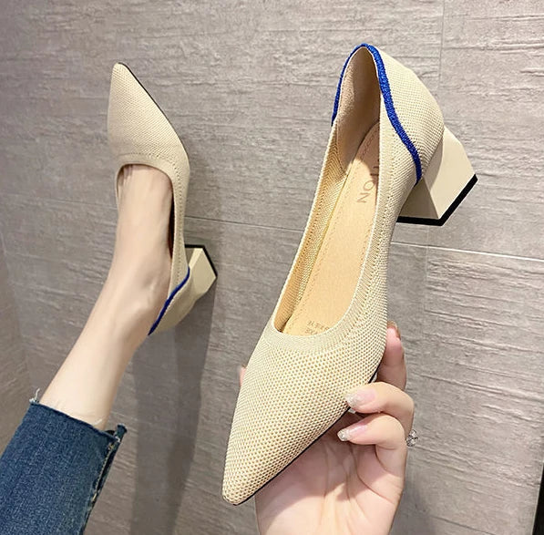 mesh pointed toe vulcanized shoes