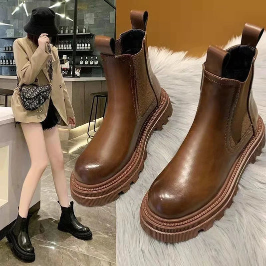 genuine leather chelsea boots