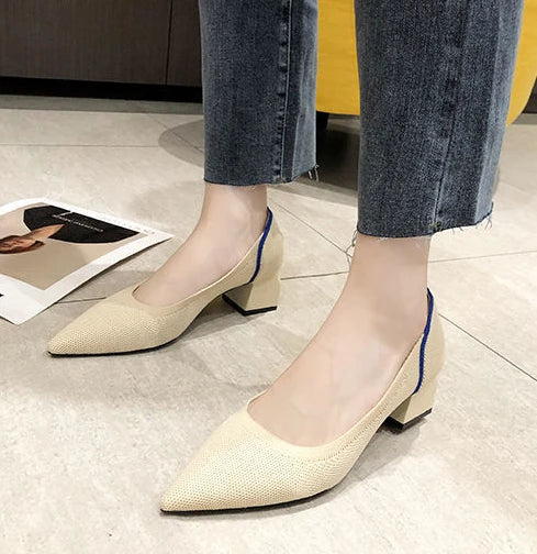 mesh pointed toe vulcanized shoes