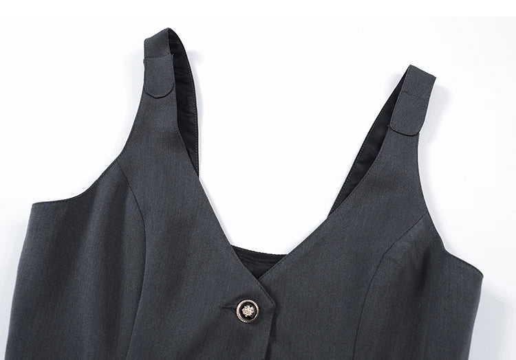 casual vest tops + pleated skirt sets