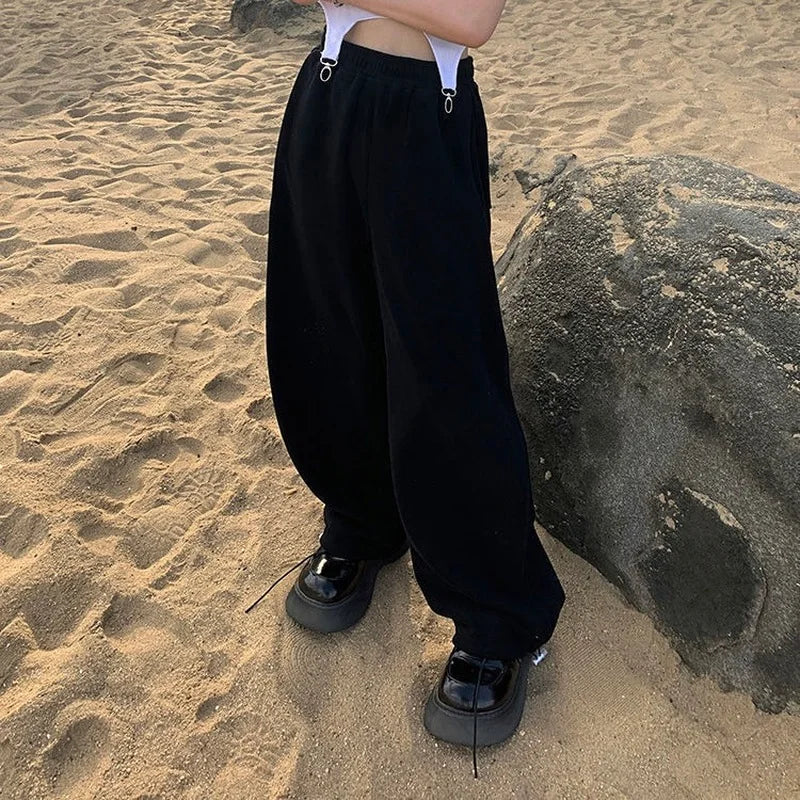 wide string banding pants