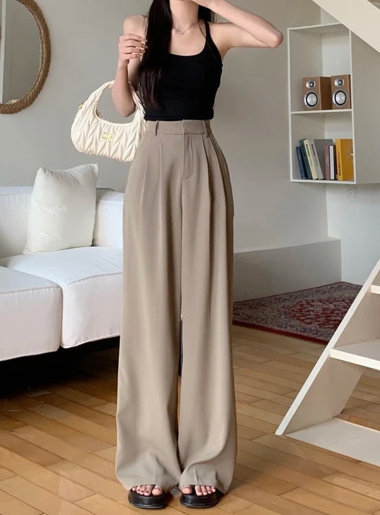 high waist loose fit wide leg pants