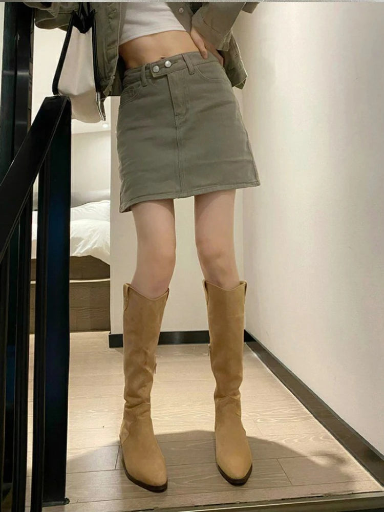 western knee high boots