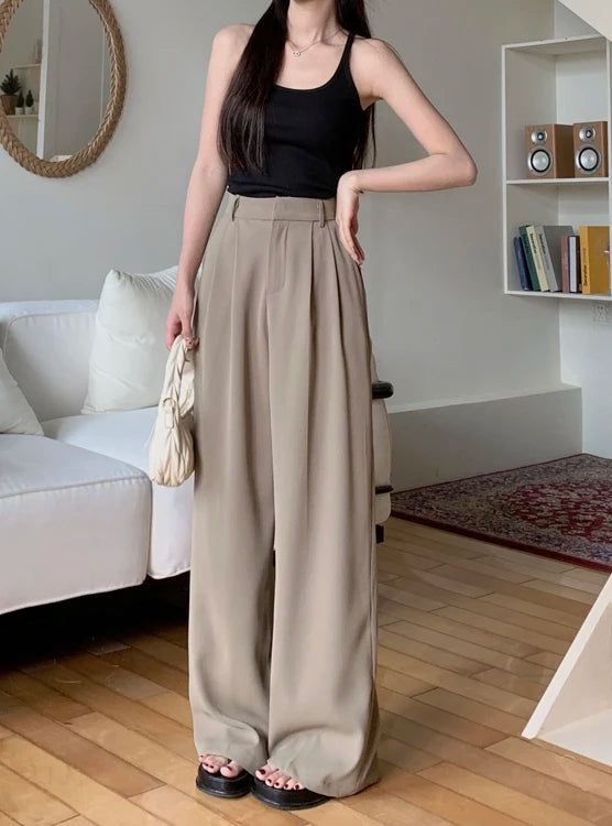 high waist loose fit wide leg pants