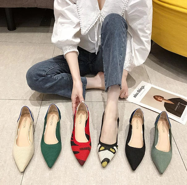 mesh pointed toe vulcanized shoes