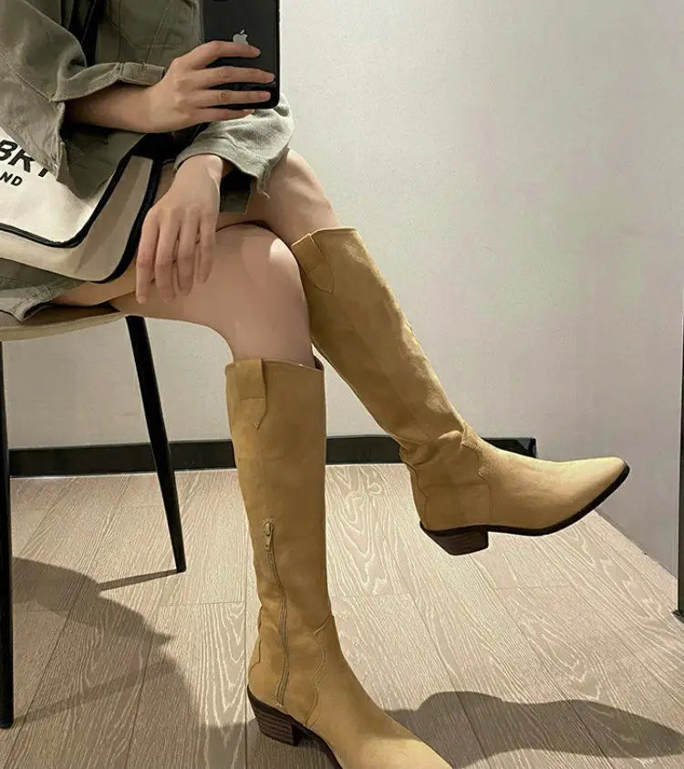 western knee high boots