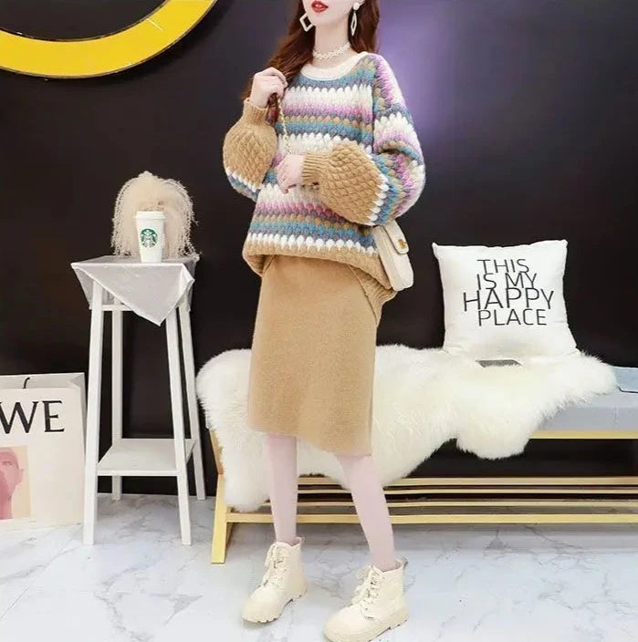 sweater pullover & skirts set