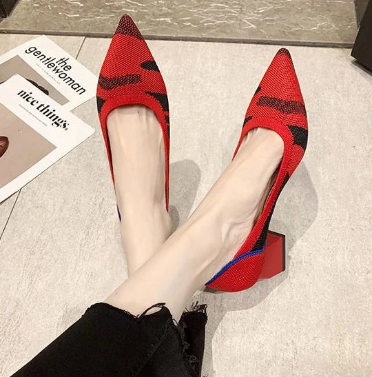 mesh pointed toe vulcanized shoes