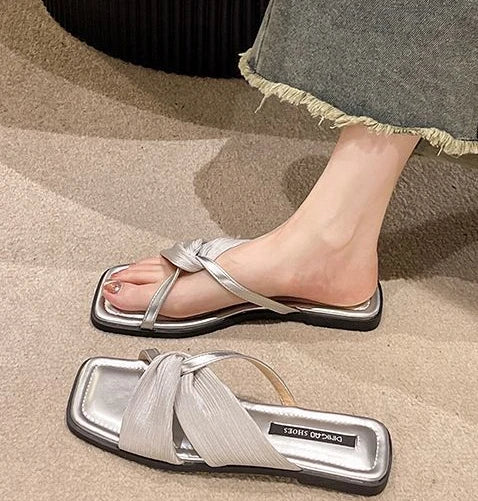 open toe slippers