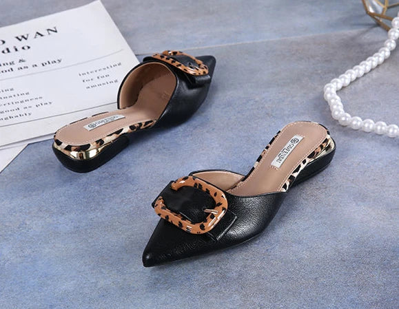 elegant medium heel slippers