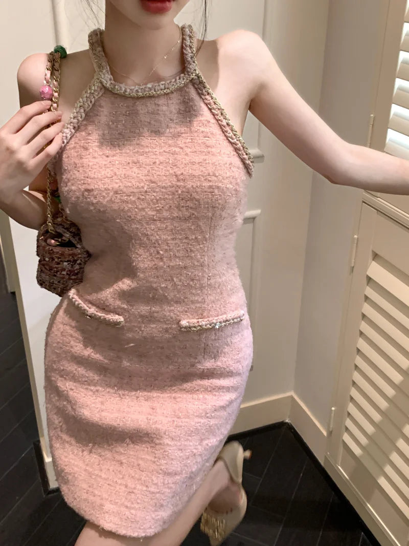 high quality tweed mini summer party dresses