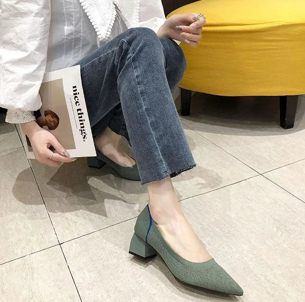 mesh pointed toe vulcanized shoes